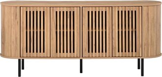 Urban Meuble Aparador efecto madera 4 puertas de rejilla 160x40x70cm