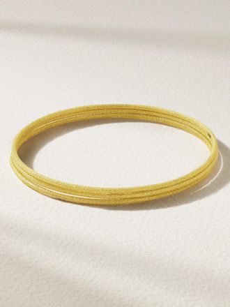 Carolina Bucci Set Di Tre Bracciali In Oro 18 Carati