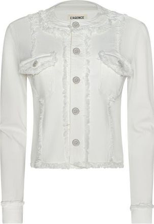 L'agence Yarin Fray Jacket in Light Ecru at Nordstrom, Size Xx-Small