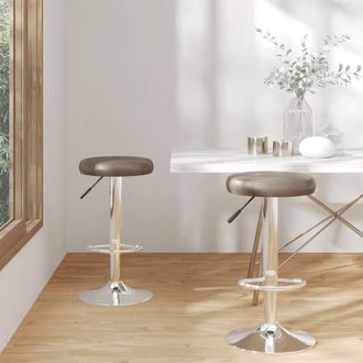 vidaXL Vidaxl - Taburetes De Cocina 2 Unidades Cuero Sint&eacute;tico Marr&oacute;n