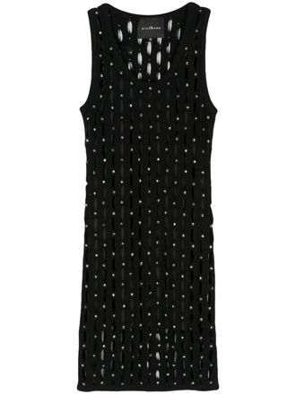 John Richmond crystal-embellished knitted dress - women - Cotton - S - Black