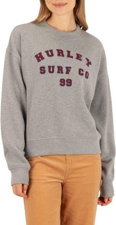 Hurley Letterman Graphic Sweatshirt in Grey Heather at Nordstrom, Size X-Large