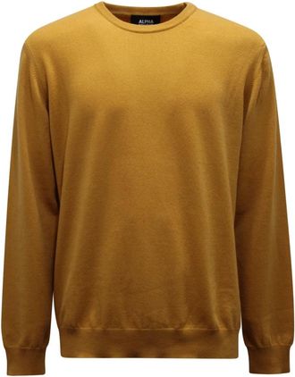 Alpha Studio Kasjmiertrui in Mosterdgeel - Heren - Cashmere truien - Geel - XL - Kasjmier - Truien & Vesten