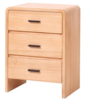 Nordlys Mesita de noche c&oacute;moda de 3 cajones en madera
