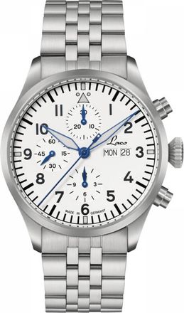 Laco Kiel 2 Weiss Chronograph Automatic White Dial Mens Watch 862153.MB