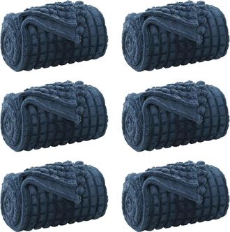 vidaXL Mantitas De Sof&aacute; 6 Uds. Azul Marino 150 X 130 Cm 2.75 Kg Lana Vidaxl