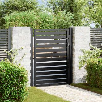 vidaXL Vidaxl - Cancello da Giardino con Serratura Nero 100x120 cm in Alluminio