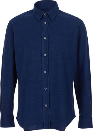 Tom Ford Cotton Indigo Shirt - Heren - Casual Overhemden - Blauw - M - Katoen - Overhemden