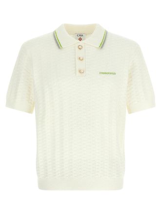 Casablanca White Cotton Polo Mens Shirt