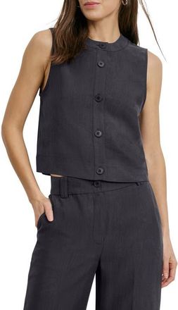 Favorite Daughter The Fine Line Pinstripe Button-Up Top in Navy at Nordstrom, Size X-Small