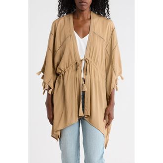 Vince Camuto Cinch Waist Tassel Trim Topper in Natural at Nordstrom Rack