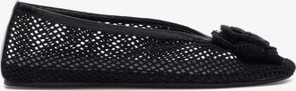Ganni Jenny Ballerina in Black Mesh - Size 36