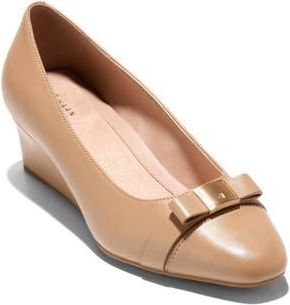 Cole Haan Malta Bow Wedge Pump in Ch Tuscan Sand Leather at Nordstrom Rack, Size 5.5