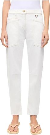 Cambio Ocean O-Shape Cropped Jeans - Dames - Loose Fit Jeans - Wit - S - Katoen - Jeans
