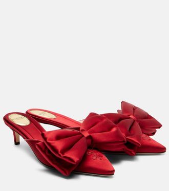 Valentino Garavani Yolande 45 bow-trimmed satin mules