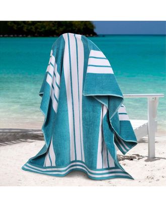 Superior Set Of 2 Cabana Stripe Oversized Cotton Beach Towels