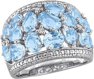 Rina Limor Silver 5.57 Ct. Tw. Diamond & Topaz Ring