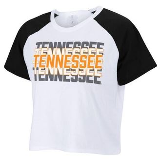ZooZatZ Womens ZooZatz White Tennessee Volunteers Colorblock Repeat Raglan Cropped T-Shirt at Nordstrom, Size Medium