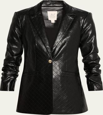 Cinq &agrave; Sept Khloe Quilted Vegan Leather Blazer