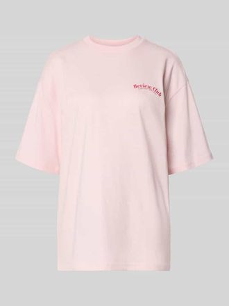 Review Oversized T-Shirt mit Statement-Print in Rose, Gr&ouml;&szlig;e XL