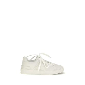 Balmain White Calf Leather Bos Taurus Low Top Womens Sneakers