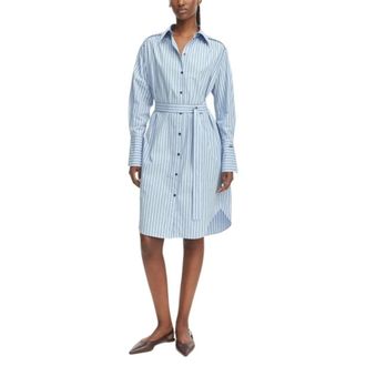 HUGO BOSS C Delegant 3 Shirt Dress - Dames - Shirt Kleedjes - Blauw - XL - Katoen - Kleedjes