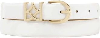 Kazar Witte riem met monogramgesp - Dames - Riemen - Wit - 110 CM - Leer - Accessoires