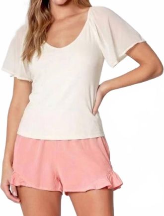 Maven West Flutter Sleeve Scoop Back Knit Top In Ivory
