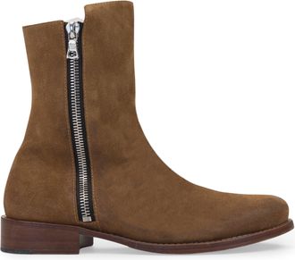 Amiri BROWN SUEDE STACK BOOTS