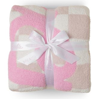 Barefoot Dreams x Barbie CozyChic Checker Throw Blanket in Barbie Pink Multi at Nordstrom Rack