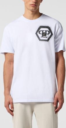 Philipp Plein Round Neck T-Shirt Spray Hexagon Men in White at Nordstrom, Size Xxx-Large