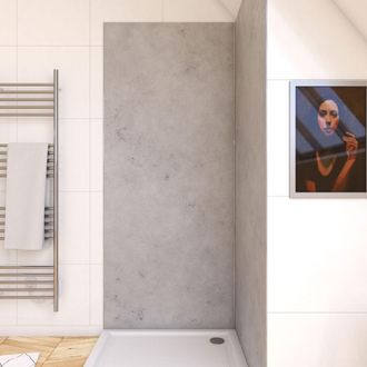 Aurlane Panel Pared Ducha Acabado Hormigon Composite Piedra Y Cemento - 90x210cm - Stone &acute;it Light Grey 90