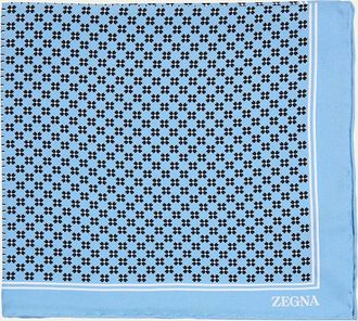 Ermenegildo Zegna Mens Petite Geometric Floral Silk Pocket Square