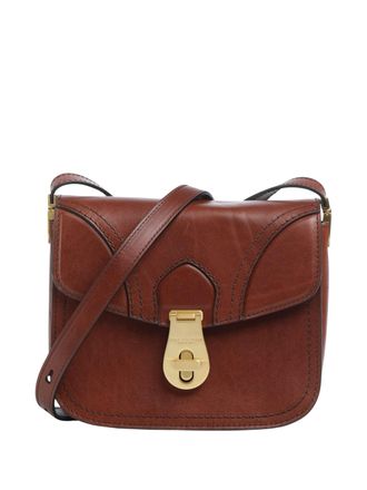 The Bridge Structured Shoulder Bag with Gold-tone Turn Lock and Adjustable Strap