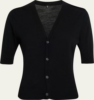 R13 Elbow-Sleeve Split-Hem Wool Sweater