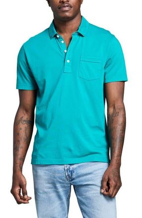 Billy Reid Pensacola Organic Cotton Polo in Fanfare at Nordstrom, Size Xx-Large
