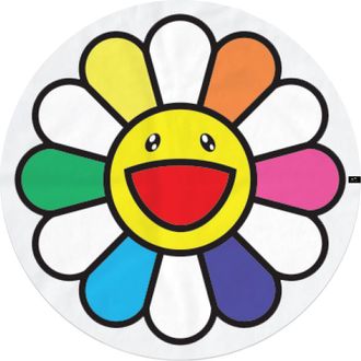 Slowtide Takashi Murakami Round Rainbow Flower Towel in White at Nordstrom Rack