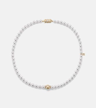 Mikimoto 18kt gold necklace with pearls and diamonds