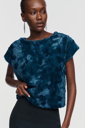 Maeve Faux Fur Tee