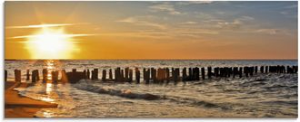 Artland Glasbild »Schöner Sonnenuntergang am Strand« Strand 1 Stk. tlg. in verschiedenen Grössen