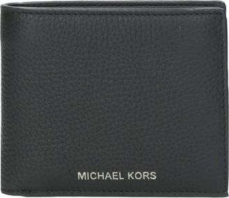 Michael Kors Zwarte Korrelige Leren Boekportemonnee - Heren - Portefeuilles - Zwart - ONE Size - Leer - Accessoires