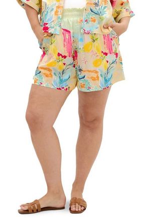 City Chic Sorrento Shorts in Sorrento Summer at Nordstrom, Size Xxxs