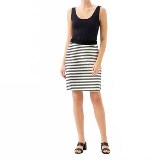Karen Kane Stripe Short Skirt In Ivory With Black