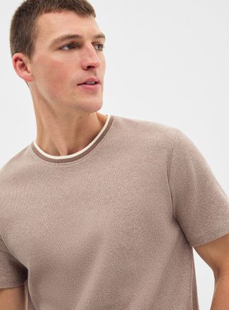 Le 31 Mens Semi-plain textured knit T-shirt