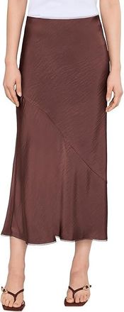 AllSaints Darya Maxi Skirt Womens Skirt Bitter Brown : UK 16 (US Womens 12), Polyester
