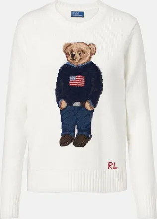 Polo Ralph Lauren Polo Bear intarsia linen and cotton sweater