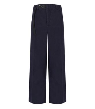 White Sand Carol Blue Ribbed Trousers