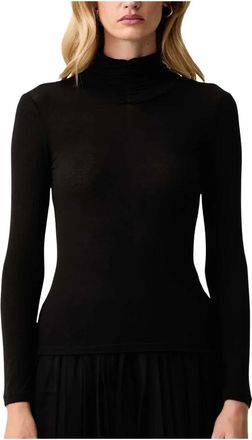 Twinset Coltrui met drap&eacute; - Dames - Tops - Zwart - Maat: S Viscose