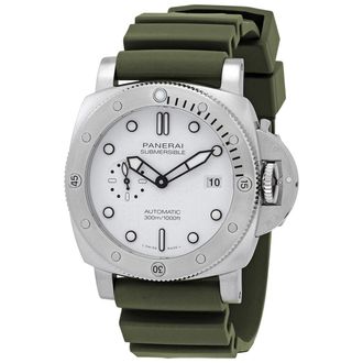 Officine Panerai Pre-owned Panerai Submersible QuarantaQuattro Automatic White Dial Mens Watch PAM01595