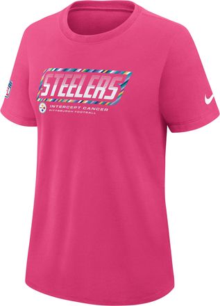 Nike Pittsburgh Steelers Crucial Catch Nike Womens Dri-FIT NFL T-Shirt in Pink | 03N868XZUS-F9R